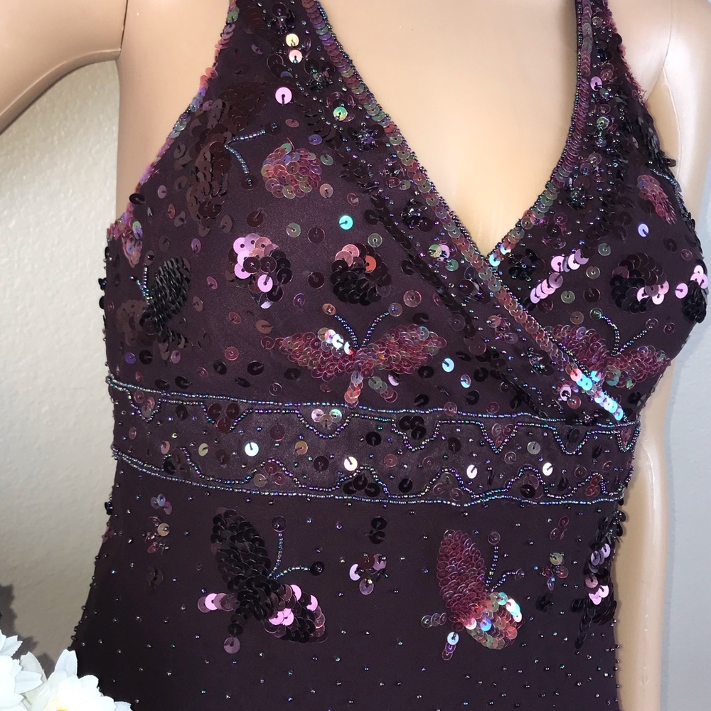 NEW Bebe Beaded Sequin Embellished Silk Cami Tank - Picture 3 of 6